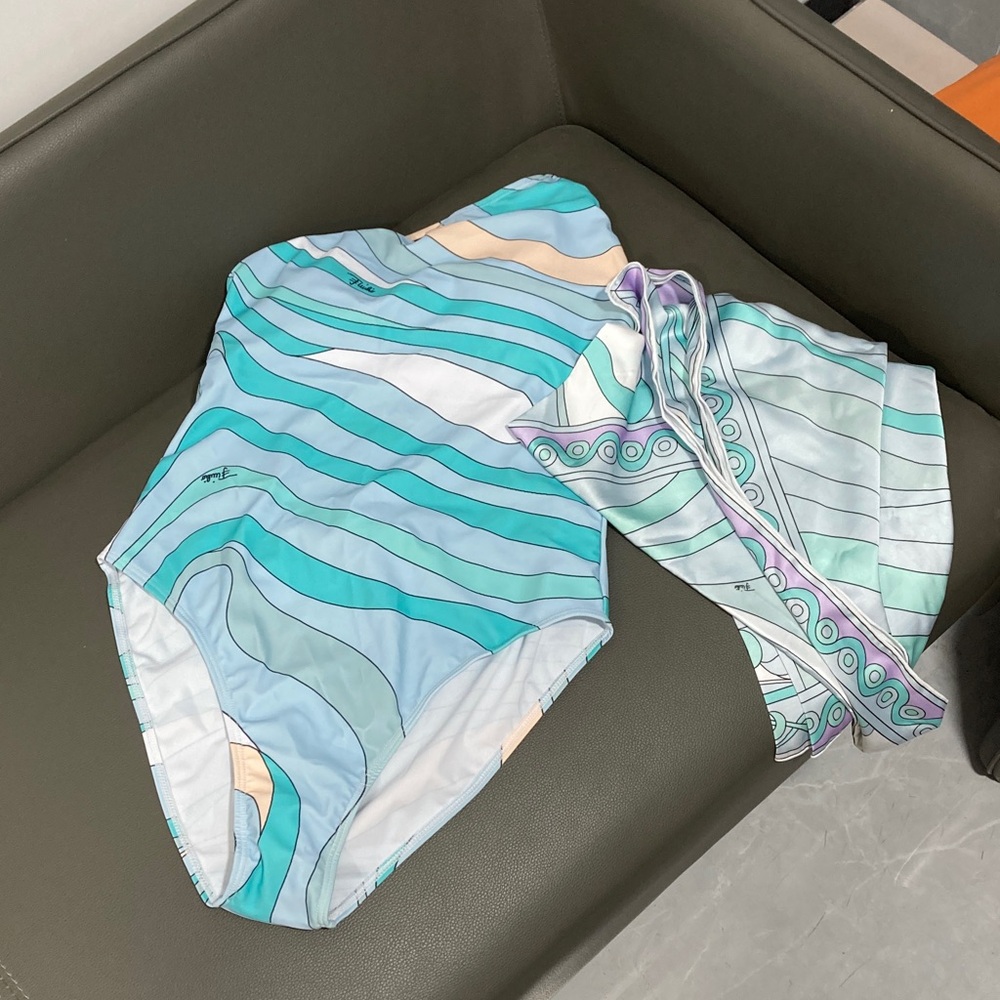 Pucci one piece swimsuit with scarf